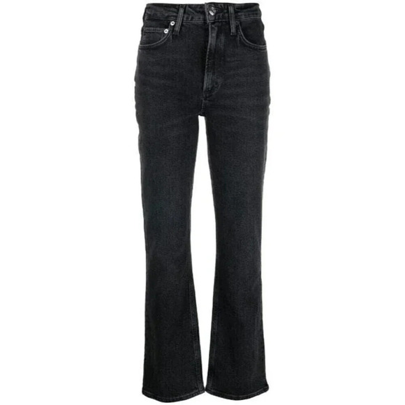 Agolde High Rise Straight Leg Jeans Womens Size 24 Black Vintage - Picture 1 of 12